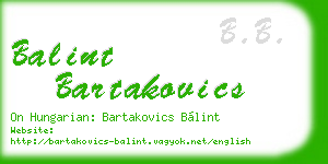 balint bartakovics business card