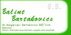 balint bartakovics business card